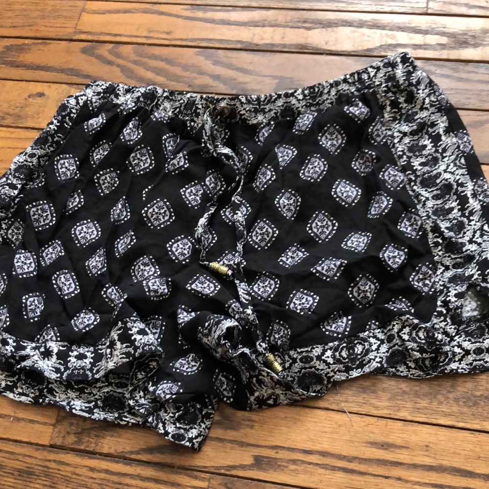 Black and white shorts
